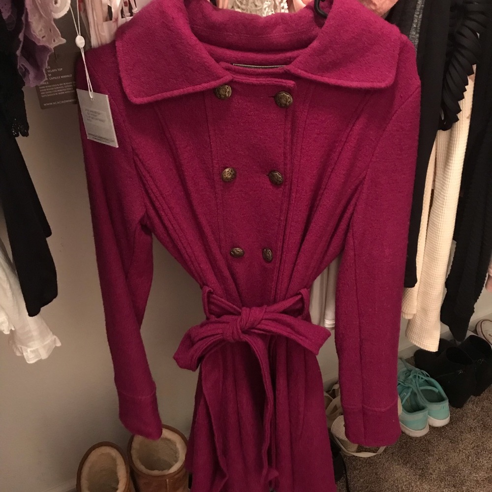 LoveStitch Dark Pink Long Peacoat 🎀